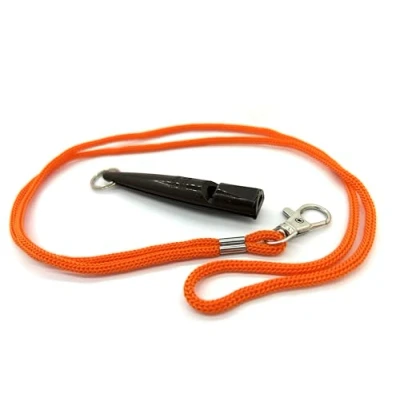 Image of ACME 211.5 Dog Whistle Chocolate brown with orange lanyard