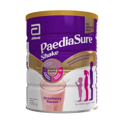 Image of PaediaSure Shake, 850g, Strawberry Balanced Nutritional Supplement Drink, Multivitamin for Kids with Protein, Carbohydrates, Essential Fatty Acids and Minerals to Support Growth Development