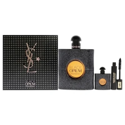 Image of Black Opium by Yves Saint Laurent for Women 3 Pc Gift Set 3oz EDP Spray, 0.25oz Mini, 0.06oz Mascara
