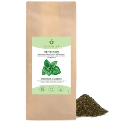 Image of Peppermint Herb Loose Tea (125g, 4.4oz), Cut and Gently Dried Leaves, 100% Natural Pure for Preparation of Herbal Tea, Infusion
