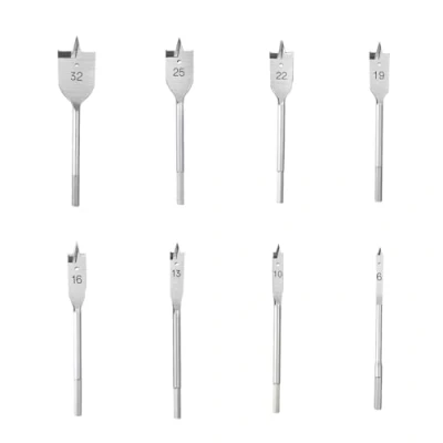 Image of 8PCS Spade Drill Bit Set, 6 32mm Wood Bits High Carbon Steel Bits, Flat Hex Shank Wood, Paddle Set for Woodworking, Plywood, Plastics,Chipboard Cuts