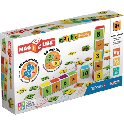 Image of Geomag Magicube Maths Building 10 Cubes + 45 Clips Magnetic Set with