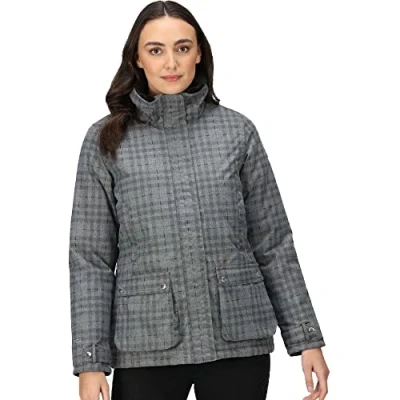 Image of Regatta Womens Leighton Waterproof Jackets Storm Grey Chalk L