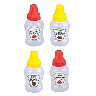 Image of Zceplem Squeeze Bottles, 25ml Ketchup Bottle, Salad Dressing Container For Lunch, Sauce Bottles Containers Bottle Portable Condiments Jars School (4)