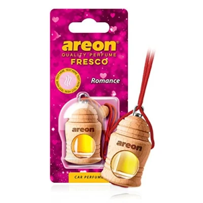 Image of Areon Fresco Car Air Freshener Hanging Romance Perfume Diffuser Glass Bottle Mini Wood Pendant Liquid Scent Long Lasting Home Office Room Van 3D 4ml Pack of 1