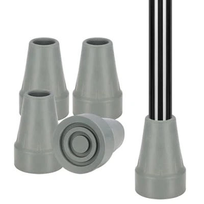 Image of supregear 4pcs Heavy Duty Rubber Ferrules for Crutches, 22 mm Replacement Crutches Ends, 7/8&quot; Thickened Crutch Tips, Non Slip Extreme Grip Feet Cap Canes, and Walking Sticks