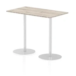 Image of Italia 1400x800mm Poseur Rectangular Table Grey Oak Top