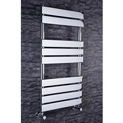 Image of Warmehaus Flat Panel Heated Towel Rail Bathroom Ladder Radiator Rad Central Heating Chrome 950 x 500mm