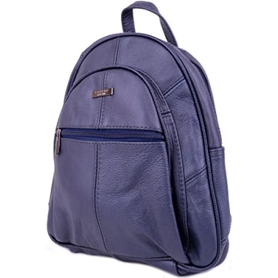 Image of Ladies/Womens Genuine Leather Travel/Work/Holiday Rucksack/Backpack Navy