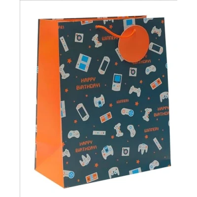 Image of Happy Birthday Gamer Themed Large Gift Bag with Tag Wrapping Essentials 689190