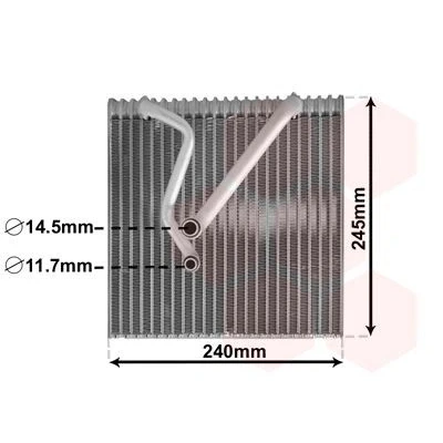 Image of 1K1820103, 1K1820103A, 1K1820103B, 1K1820103E, 1K1820103H Evaporator VAN WEZEL 5800V241
