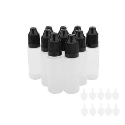 Image of Pxyelec 15ml Plastic Bottles with Squeeze Top LDPE Squeezable Dropper Eye Liquid Empty Sample (Pack of 10)