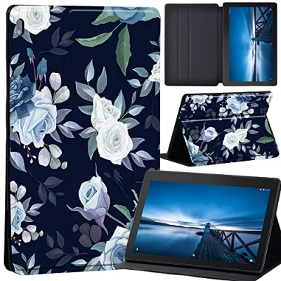 Image of Cartoon Case for Lenovo Tab M10 TB X605F/ X605L/ X505F/ X505L Leather Tri Fold Stand Cover 10.1 Inch Tablet (flower016)