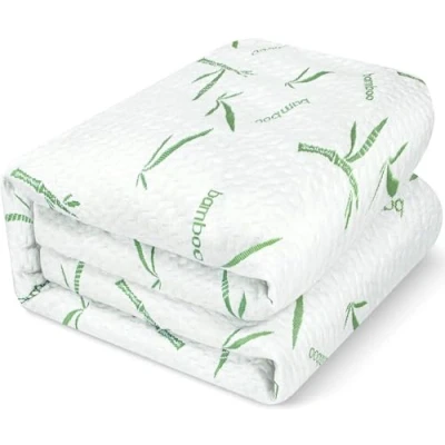 Image of Utopia Bedding Waterproof Bamboo Mattress Protector 135 x 190 cm Fits up to 30 deep, Cover Single, Breathable, Fitted Style All Around Elastic