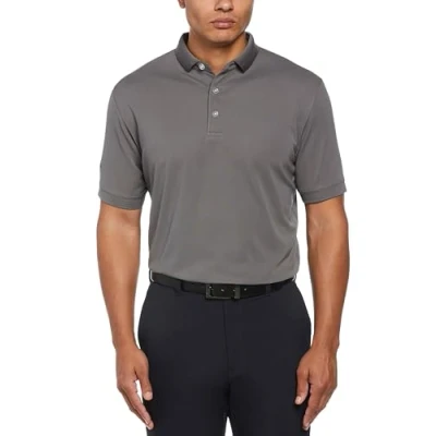 Image of Callaway Men&#039;s Short Sleeve Ottoman Performance Golf Polo Shirt, Salsa, Large