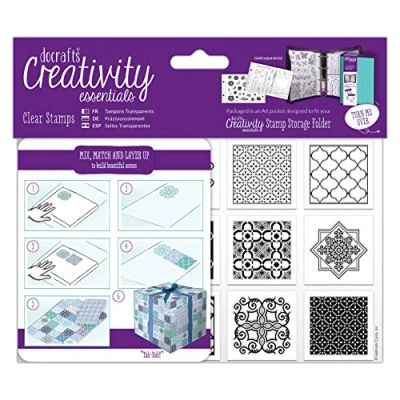 Image of Creativity Essentials DCE 907141 Size A6 Clear Card Making Rubber Stamp Set Moroccan Tiles