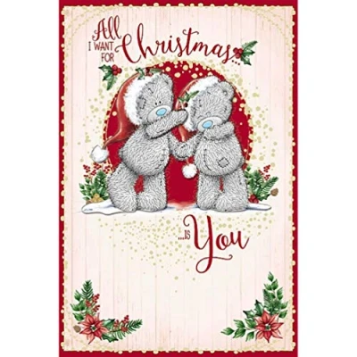 Image of Me To You Hand Made Christmas Card Bears Holding Hands