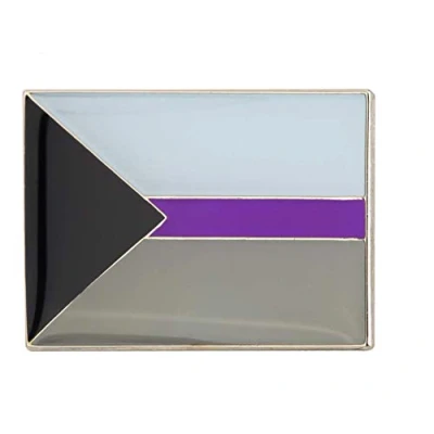 Image of Patch Nation Demi Demisexual Pride LBGTQ Rectangular Flag Metal Pin Badge Brooch