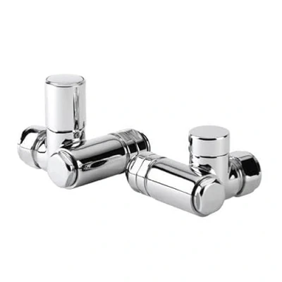 Image of Greened House Denver Dual Fual On/Off Corner Towel Rail Valve with Lockshield Electric and Central Heating