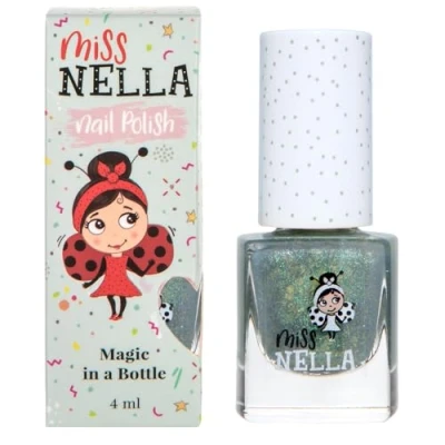Image of Miss Nella NEW Magic collection BIBBIDI BOBBIDI BOO Special Blue sparkle Nail Polish for Kids, with Peel off, Water Based &amp; Odour Free Formula