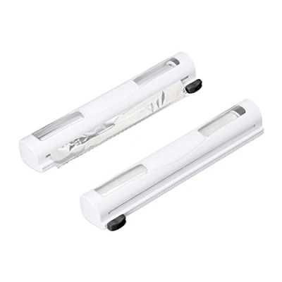 Image of Relaxdays Set of 2 HBT 5 x 37 8 cm Magnetic Dispenser Cling Film &amp; Aluminium Foil Cutter White, 100% plastic, 5x37x8
