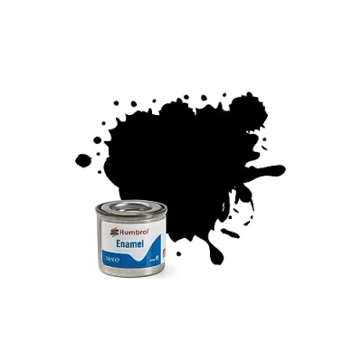 Image of Humbrol Model Paint AA0360 No 33 Black Matt Tinlet 1 (14ml), Enamel Paints for Models, Plastic, Metal, Wood, Glass, Ceramics and More, Touch Up Hobby Tin Craft Kits