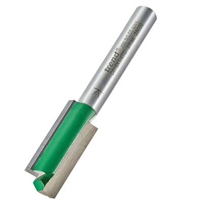 Image of Trend CraftPro Straight Two Flute Router Cutter Bit, 1/4 Inch Shank, 11.1mm Cut Diameter &amp; 25.4mm Length, Tungsten Carbide Tipped, C018X1/4TC