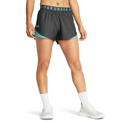 Image of Under Armour PLAY UP Sports shorts, Women&#039;s, Size: XS, Castlerock/radial turquoise/radial turquoise