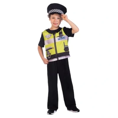 Image of Amscan 9910145 Kids Sustainable Police Officer Cop World Book Day Fancy Dress Costume Age: 3 4 Yrs