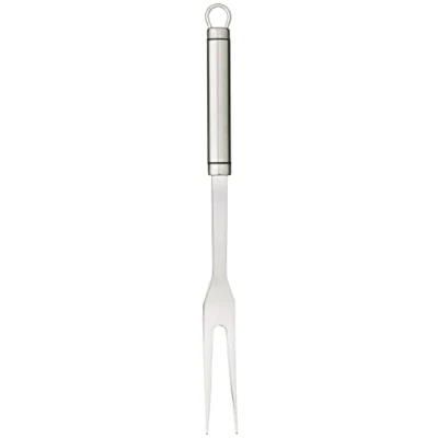 Image of KitchenCraft Professional Meat Carving Fork, Long Oval Handled, Stainless Steel, Essential Kitchen Accessory for Serving, Silver