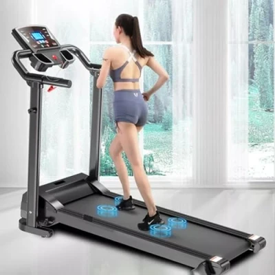 Image of XEO Home Treadmill Folding Treadmills For Gym office Foldable Indoor Space Saving FIXED INCLINE Workout LCD Pad Mobile &amp; Water Bottle Holder Best Running Walking Jogging Electric Machines