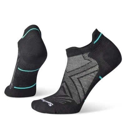 Image of Smartwool Womens Run Zero Cushion Low Ankle Socks, Black, S EU