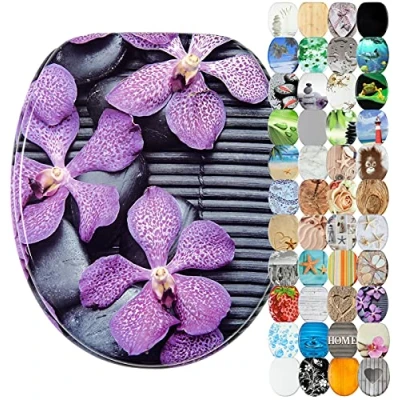 Image of Sanilo Soft Close Toilet Seat, Wide Choice of New Seats, Stable Hinges, Easy to Mount (Vanda)