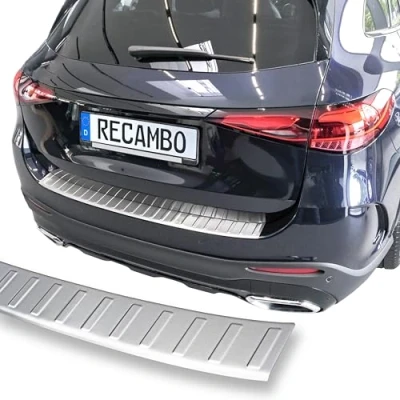 Image of RECAMBO Boot Sill Protector Stainless Steel Matt Brushed with Texture Compatible Mercedes GLC X254 Year of Manufacture from 2022 Styling and Protection for the Bumper