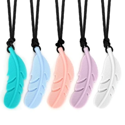 Image of CLDY 5 PCS Sensory chew Necklace, Toys for Autistic ADHD Biting Needs Children, Silicone Necklace Made from Food Grade Safety, Oral Motor Chewy Teether Boys Girls