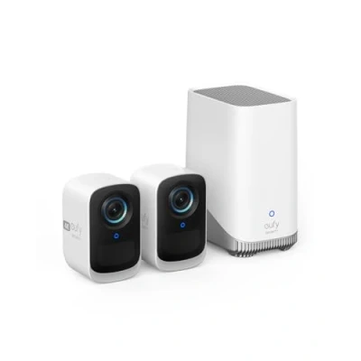 Image of eufy Security S300 eufyCam 3C 2 Cam Kit Camera Outdoor Wireless, 4K Camera, Expandable Local Storage Up To 16TB, Face Recognition AI, Spotlight, Color Night Vision, No Monthly Fee