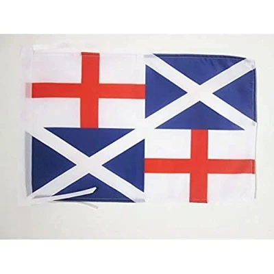 Image of AZ Flag Naval Ensign 1659 18&#039;&#039; x 12&#039;&#039; 100% Polyester Bristish historic Small Banner with Two Cords Fade Resistant Vivid Colors 18x12 in 45x30 Cm