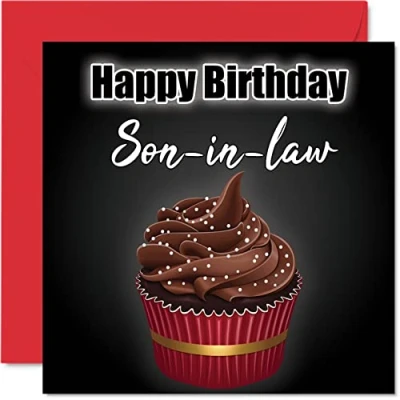 Image of Stylish Birthday Cards for Son in law Cupcake Fun Happy Card from laws, Gifts, 145mm x Greeting Gift