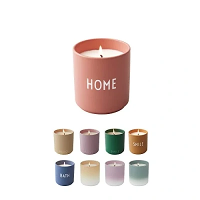 Image of Design Letters Scented Candle Gift for Women Jar Candles Perfect Table Decoration 100% Soy Wax in Porcelain Cup Ideal Home 51 Hour Burning time Calm Scent
