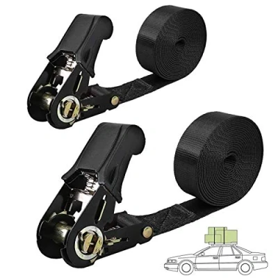 Image of Endless Ratchet Tie Down Straps Heavy Duty Cargo Downs, Durable Nylon Black Strap Ratcheting Securing Straps, Track Spring Fittings, Motorcycles, Trailer Loads, Kayak (20ft 2pack)