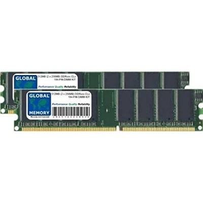 Image of 512MB (2 x 256MB) DDR 266/333/400MHz 184 PIN DIMM MEMORY RAM KIT COMPATIBLE WITH PC DESKTOPS/MOTHERBOARDS