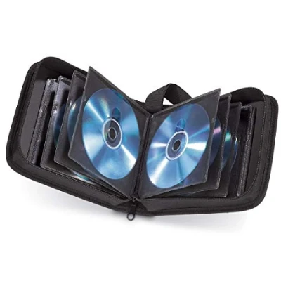 Image of Hama CD Wallet for 20 Discs CD/DVD/Blu Ray Folder Storage, Space Saving the Office, Car and at Home Black
