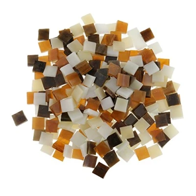 Image of 250 Pieces Vitreous Glass Mosaic Tiles, Assorted Stained for Handmade DIY Art/Crafts and Home Decoration (Brown)