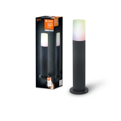 Image of LEDVANCE SMART+ WI FI 50cm PIPE Post Dimmable LED Free Standing Luminaire Dark Grey For Outdoor Use With Aluminium Housing, RGB Colour, 10W, 3000 Kelvin Warm White, 380 Lumen, IP44