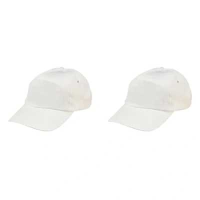 Image of eBuyGB Unisex Adult Classic Adjustable 100% Cotton Baseball Cap for Men, Women, Boys &amp; Girls 5 Panel Lightweight, Durable, and Sun Protective, White