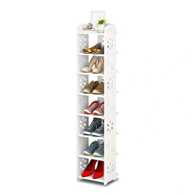 Image of Dripex 8 Tier Shoe Rack Cabinet Storage Bookshelf Organizer Free Standing Display in Home Corridor Hallway and Corner