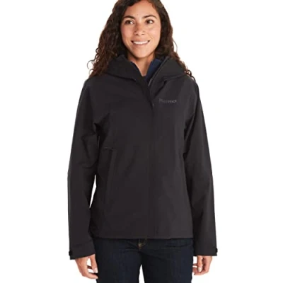 Image of Marmot Women PreCip Eco Pro Jacket, Waterproof Lightweight Hooded Rain Windproof Raincoat, Breathable Windbreaker, Ideal for Running and Hiking