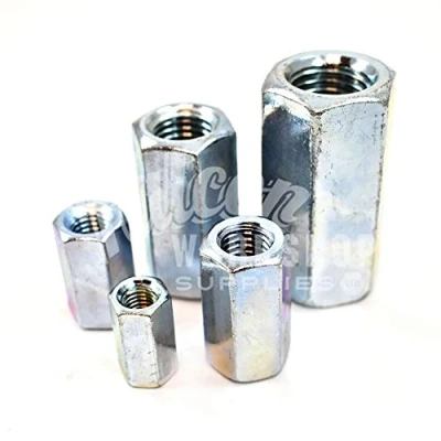Image of 10, M12 (12mm Thread) Fully Threaded Bar/Rod/Stud Connector Zinc Plated