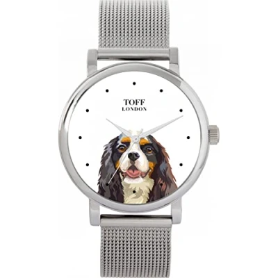 Image of Toff London Ladies Cavalier King Charles Spaniel Dog Head Watch