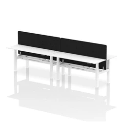 Image of Air B2B 1800x600mm Adjustable 4P Bench Desk CP White/White + Screen